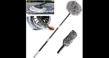 Boraboi® Uitgebreide Autowasborstel Set met Telescoopsteel en Verwisselbare Microvezel Kop