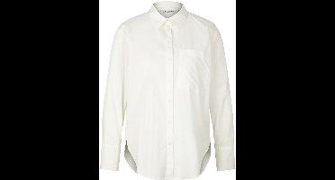 Tom Tailor - Blouse met opgestikte borstzak - Maat 36 - Whisper White