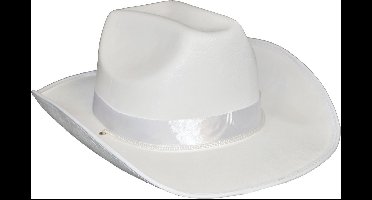 Funny Fashion Carnaval verkleed cowboy hoed Toppers - wit - volwassenen - polyester