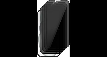Privacy Screenprotector geschikt voor iPhone 15 - 4x Glas Screen Protector FullGuard