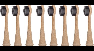 Sonicare Bamboe Opzetborstels voor Kinderen | 8 Stuks | Zwart | Gepatenteerde Bio-based binnenkant, Bamboe buitenkant
