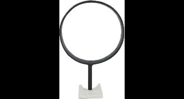 Beeld ring aluminium op standaard - 29x11.5x43 cm - Zwart