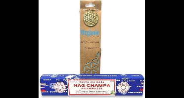 Nag Champa cadeau set - Wierook stokjes - Wierook kegeltjes - Wierook cadeau set - Wierook nag champa - Wierook Satya