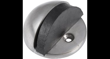 Starx Deurbuffer - Deurstopper Voor Grondmontage - Platte Uitvoering - Geschikt Voor Binnendeur - Mat Chroom - Afmetingen 45 x 45 x 24 mm - Gewicht 72 Gram - Blisterverpakking