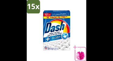 15 x Dash - Witter dan Wit - Snel Oplossend Waspoeder - Witte Was - 70 Wasbeurten - Bulkverpakking - Waspoeder - Douchemop - Witte was