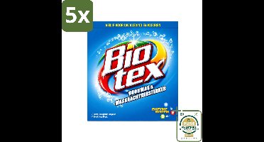 5 x Biotex - Voorwas & Waskrachtversterker - Waspoeder - Witte en Gekleurde Was - 50 Wasbeurten - Wasstrips - Waspoeder - Wasmiddel - Vlekverwijdering - Waskrachtversterker - Enzymen