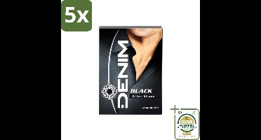 5 x Denim – Aftershave – Black – 100 ml - Wasstrips - Aftershave - Aftershave Man - Aftershave Voor Mannen - Aftershave Na Scheren - Scheren Aftershave