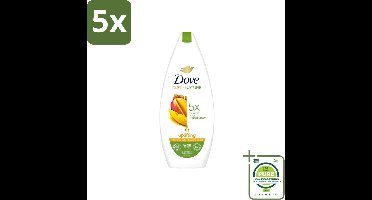 5 x Dove Care By Nature - Uplifting - Douchegel - Mangoboter & Almond Extract - 225 ml - Grootverpakking - Vaatwasstrips - Douchegel - Huidverzorging - Opwekkende Douchegel - Hydraterende Douchegel - Mangoboter