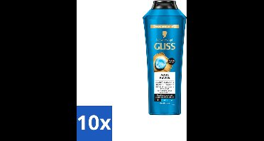10 x Gliss-Kur - Shampoo - Aqua Revive - Verfrist & Hydrateert - 400 ml - Voordeelverpakking - 10 stuks