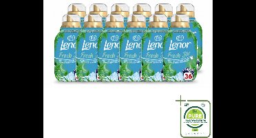 12 x Lenor - Wasverzachter - Fresh Air Noorderlicht - Ultra Geconcentreerd - 36 Wasbeurten - Grootverpakking - Vaatwasstrips - Wasverzachter - Frisheid - Citrus - Zeelucht - Boterbloem