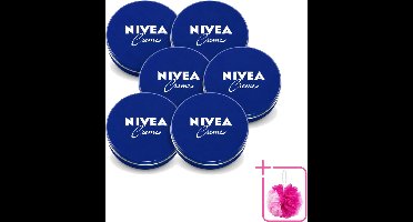 6 x Nivea – Crème – Voor Gezicht, Handen en Lichaam – 250 ml - Bulkverpakking - Nivea Crème - Douchemop - Gezichtscreme