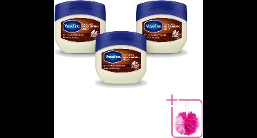 3 x Vaseline – Moisturising Jelly – Cocoa Butter – Verzorgend - 100 ml - Bulkverpakking - Huidverzorging - Douchemop - Vochtigheid