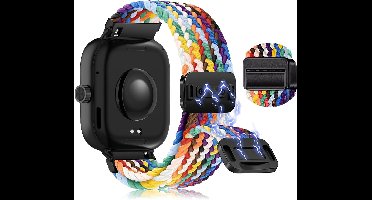 Verstelbare gevlochten armband voor smartwatches, vervangbanden voor fitnesshorloges, unisex polsbanden voor Xiaomi en andere merken