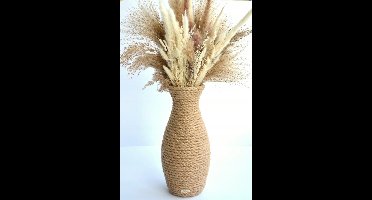 Handgemaakte Jute Vaas "Home" - Boho Stijl - 38cm Hoog