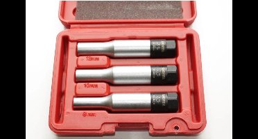 Dopsleutelset voor gloeibougies SW8, SW10 en SW12 - 3/8 inch