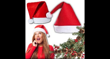 Kerstmuts van de Kerstman met pompon - Feestelijke decoratie