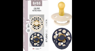 BIBS Colour Fopspeen - 6-18 mnd - 2-pack - Rond - Ivory/Deep Space