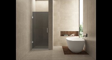 Wiesbaden Less Nisdeur Glasplaat - 80x200cm - 8mm - Rookglas - Nano Coating