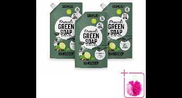 3 x Marcel's Green Soap - Handzeep - Bergamot & Black Pepper - Natuurlijke verzorging - 500 ml - Bulkverpakking - Handzeep navulling - Douchemop - Biologisch afbreekbaar