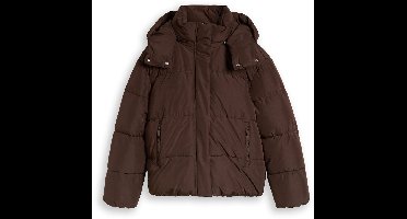 Tom Tailor Denim - Pufferjas met afneembare capuchon - Maat S - cool dark brown