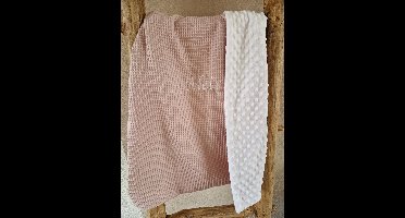 Ledikantdeken baby 140 x 100 cm - Roze - minky - handgemaakt Baby Creaties