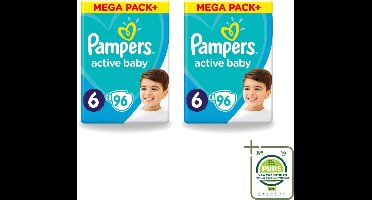 2 x Pampers - Active Baby - Luiers - Maat 6 (13-18 kg) - Extra Groot - 96 Luiers - Grootverpakking - Vaatwasstrips - Luiers Voor Baby - Droge Luiers - Beschermende Luiers - Actieve Luiers - Superabsorberende Luiers