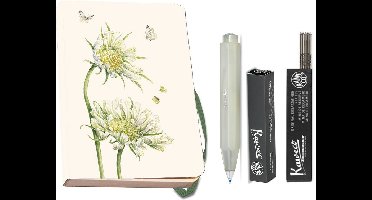 Kaweco - Bekking & Blitz - Schrijfwarenset - NOTEBOOK KLEIN 9,5X15 harde kaft groen - Balpen Light Green - Balpenvullingen zwart