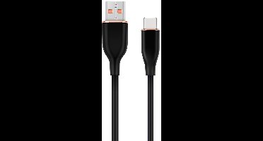 Premium siliconen USB-type-C laad- en datakabel, 1,5 m, zwart