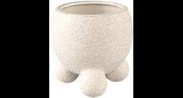 PTMD Malinda Cream Ceramic Pot Round Shaped Round LegM