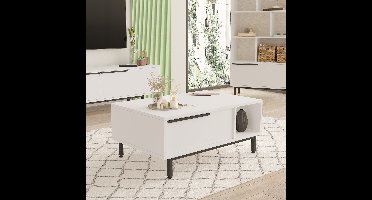 Skye Decor, Salontafel, BOH2-W, Gemelamineerde spaanplaat, Wit, 90 x 60 x 37,6 cm