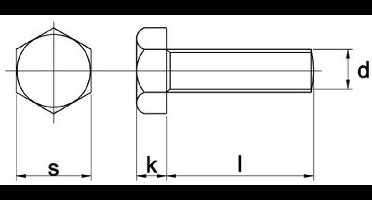 Tapbout Din933 8.8 M4X45Mm Verzinkt - 500 stuks