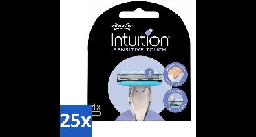 25 x Wilkinson - Navulmesjes Intuition Sensitive Touch - Met Aloe Vera - 3 scheermesjes - Scheermesjes - Gevoelige Zones - Aloe Vera - Cacaoboter - Curve-sensing