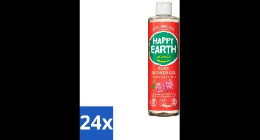 24 x Happy Earth – Douchegel – 100% Natuurlijk Floral Patchouli – 300 ml - Douchegel - Natuurlijke Douchegel - Vegan Douchegel - Patchouli Geur - Huid Verzorging