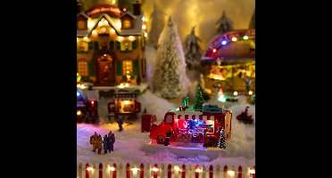 Fééric Lights and Christmas Kerstdorp - Kersthuisje - Werkt op batterijen - Besneeuwd Huisje