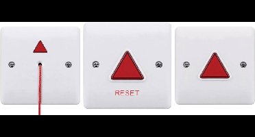 MIVA - Complete Set - Alarm voor mindervaliden toilet - Inclusief Trekkoord - Licht & Geluidsignaal - UDTAKIT - Wit