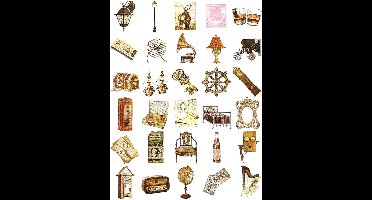 Scoby - Washi Stickers - Vintage Meubels - Scrapbooking Stickers - Washi Stickers - Bullet Journal - 60 Stuks
