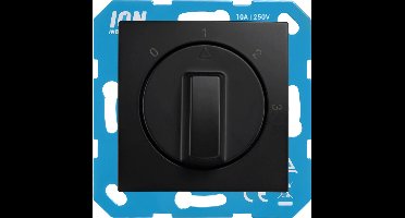 ION Industries E1 Centraalplaat met Draaiknop - 0-3 Standen - Kleur Mat Zwart - Beschermingsklasse IP20 - Afmetingen 55 x 55 mm - Compatibel met E1 3-Standenschakelaar