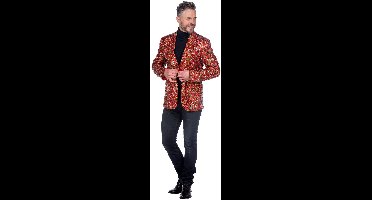 Pailletten Blazer Heren Rood/Groen - Maat L