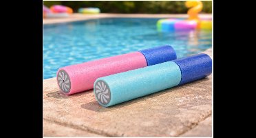 Eddy Toys Waterpistool van foam 15 cm - 6x - waterspuiten klein model - spuit 7 meter ver - blauw - water speelgoed