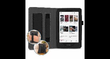 Hoes geschikt voor Kobo Clara BW / Clara Colour / Clara 2E – Book Case met Handgreep & Kickstand – Auto/Wake – Zwart