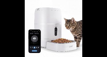 Princess Automatische Voerbak - Smart 6 Liter – Kat & Hond - App‑Bediening - Geplande Voeding - Roestvrijstalen Kom - BPA‑vrij - Antislip - Back‑up Batterij - Voerautomaat - Voerdispenser - 610060