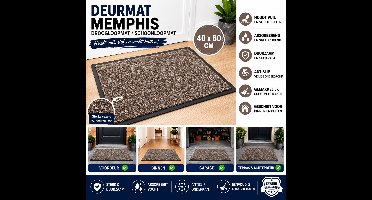 Wicotex - Deurmat - Droogloopmat Memphis Donkergrijs - Afmeting 40x60cm