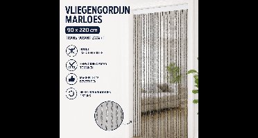 Wicotex - Vliegengordijn - Deurgordijn - Marloes 90x220 cm Transparant - Zwart