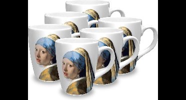 Vermeer Meisje met de Parel mokken pakket (6 mokken)
