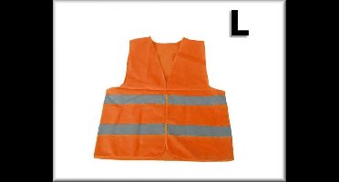 Reflecterend vest vastgemaakt met klittenband, oranje maat L
