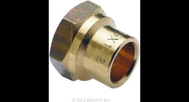 Bonfix Messing soldeerfitting Schroefbus 3/8 x 12 - binnendraad x capillair - 81551