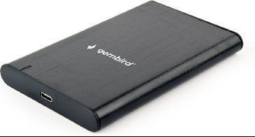 USB 3.1 2.5' SATA HDD/SSD behuizing met USB-C poort, geborsteld aluminium, Zwart