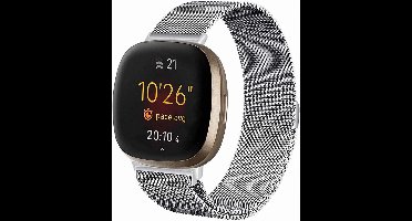 Bandje geschikt voor Fitbit Versa 3 - Zilver Milanese Band