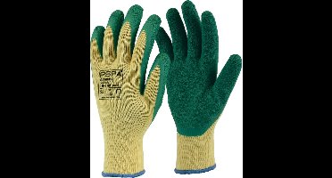 1x 12 paar - Werkhandschoenen PSP 10-140 Allround Latex, Groen/Geel (per 12 paar), maat 11