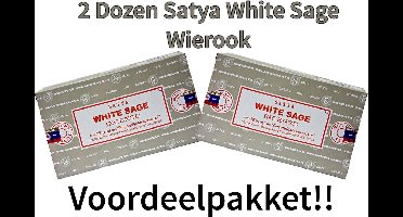 Satya Wierook Stokjes - White Sage - Witte Salie Wierookstokjes - 15 Gram x 24 stuck - 2 DOZEN 24 stuck